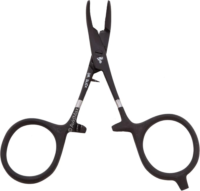 Dr. Slick Scissor Clamp, 4", Black, Curved, 1/2