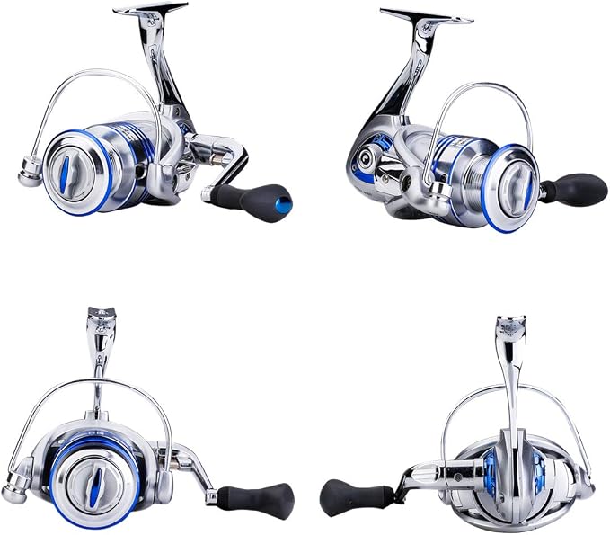 Diwa Spinning Fishing Reels for Saltwater Freshwater 3000 4000 5000 6000 7000 Spools Ultra Smooth Ultralight Powerful Trout Bass Carp Gear Stainless Ball Bearings Metal Body Ice Fishing Reels