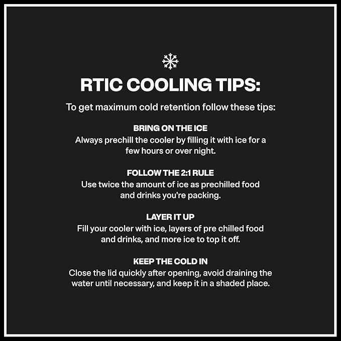 RTIC Ultra-Light Hard Cooler Insulated Portable Ice Chest Box for Drink, Beverage, Beach, Camping, Picnic, Fishing, Boat, Barbecue, 30% Lighter Than Rotomolded Coolers