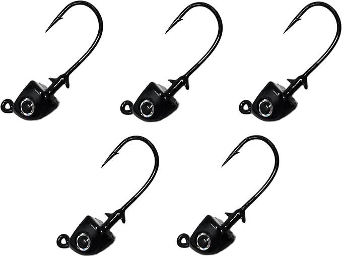 Reaction Tackle Tungsten Swimbait Jig Heads - 3D Realistic Eyes Attract Bass and More- Swim Bait Jig Head Fishing Hooks for use with Freshwater or Saltwater Fishing Lures (5-Pack)