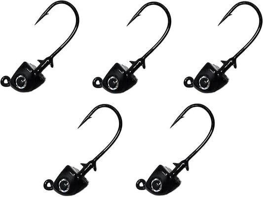 Reaction Tackle Tungsten Swimbait Jig Heads - 3D Realistic Eyes Attract Bass and More- Swim Bait Jig Head Fishing Hooks for use with Freshwater or Saltwater Fishing Lures (5-Pack)