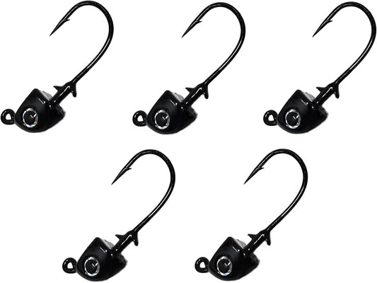 Reaction Tackle Tungsten Swimbait Jig Heads - 3D Realistic Eyes Attract Bass and More- Swim Bait Jig Head Fishing Hooks for use with Freshwater or Saltwater Fishing Lures (5-Pack)