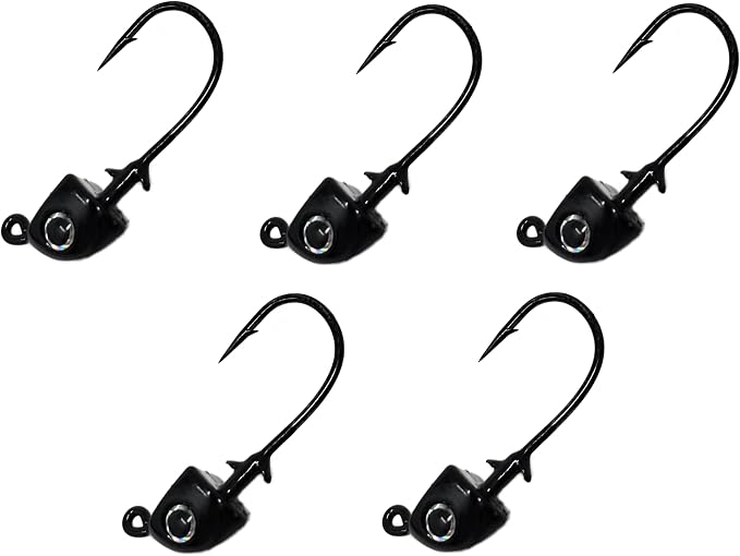 Reaction Tackle Tungsten Swimbait Jig Heads - 3D Realistic Eyes Attract Bass and More- Swim Bait Jig Head Fishing Hooks for use with Freshwater or Saltwater Fishing Lures (5-Pack)
