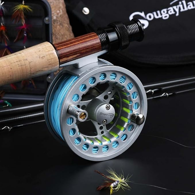 Sougayilang Saltwater Freshwater Fly Fishing Rod with Reel Combo Kit