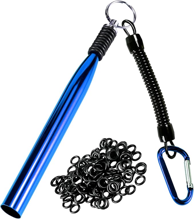 Wacky Rigging Tool, Fishing Bait Rigs, Wacky Rig Ring Tool with 70PCS Worm O-Rings, Wacky Worm Kit for Senko Neko Finesse Stick Soft Baits