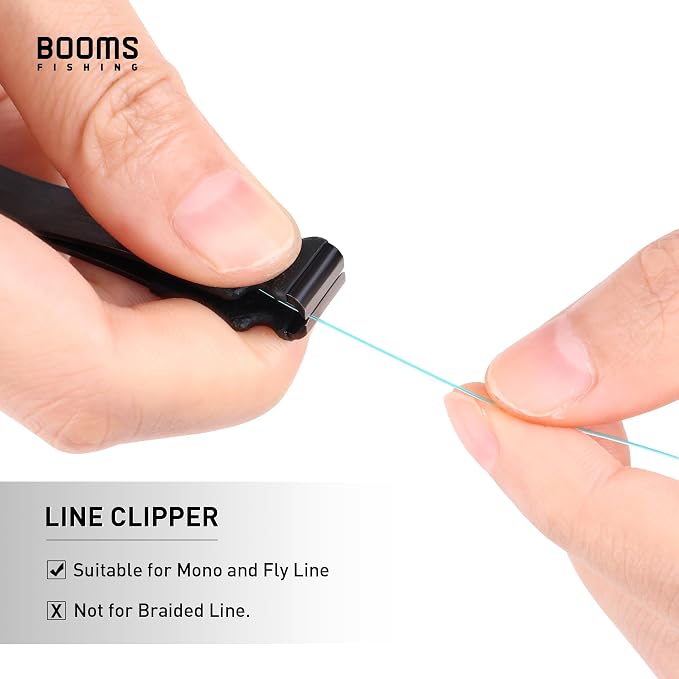 Booms Fishing FC2 Fishing Knot Tying Tool, Fly Fishing Line Cutter, Fishing Clippers with Retractor