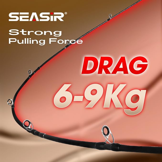 SEASIR Salminus Travel Fishing Rod, 4 Piece Spinning Rod Medium/Medium Heavy Biatcaster Rod, XF Baitcasting Rod, Portable, 40T Carbon Fiber, Fuji O, EVA Grip, Saltwater Freshwater Bass Trout Big Fish