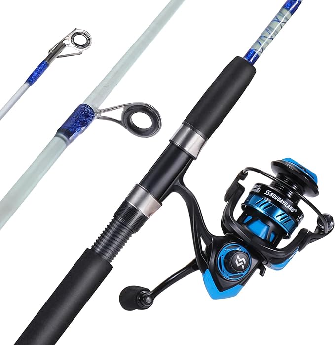 Sougayilang Catfish Fishing Rod and Reel Combo, 2-Piece Spinning Combo, Durable Graphite & Glass Blanks Fishing Pole for Crappie