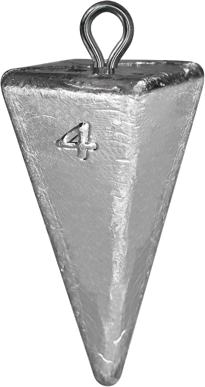 Triangle Fishing Weights 4-Sided Pyramid Sinkers Lead Fishing Weights and Sinkers for Saltwater Ocean Surf 1oz-32oz/2LB