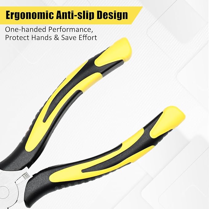 Premium Long Needle Nose Pliers-6’’, Paper Clamp Precision, High Carbon Steel, Soft Grip with Wire Cutter, Long Nose Cutting Pliers for Home, Fishing, Jewelry, Crafts,1pcs