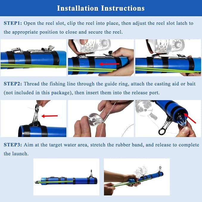 SUFFUSE Fishing Rod, Portable Catapult Lure Fishing Tools, Saltwater and Freshwater Great Gear for Traveling