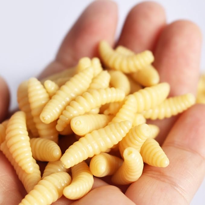 50Pcs Soft Fishing Lures Earthworms Baits Maggot Smell Silicone Artificial Tackle Accessories Earthworms