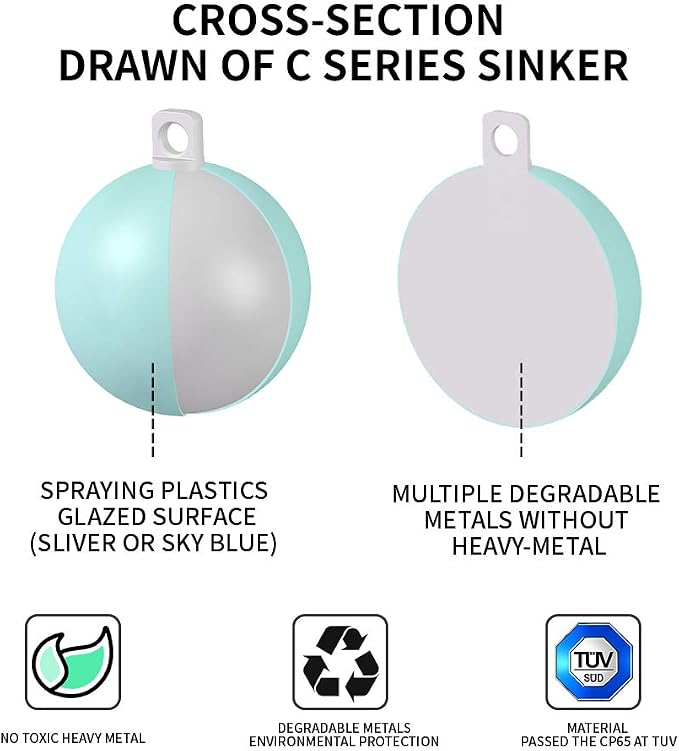 Lead Free Fishing Weights Sinkers 20g-200g Coated Egg Sinkers Cannonball Weights Assorted Sizes Bag and Fishing Weights Assortment Box Non-Lead Fishing Weights Saltwater Freshwater