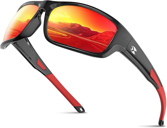 suoso Sports Polarized Sunglasses for Men: Women UV400 Protection Wrap Around Sun Glasses for Golf Fishing Running Driving