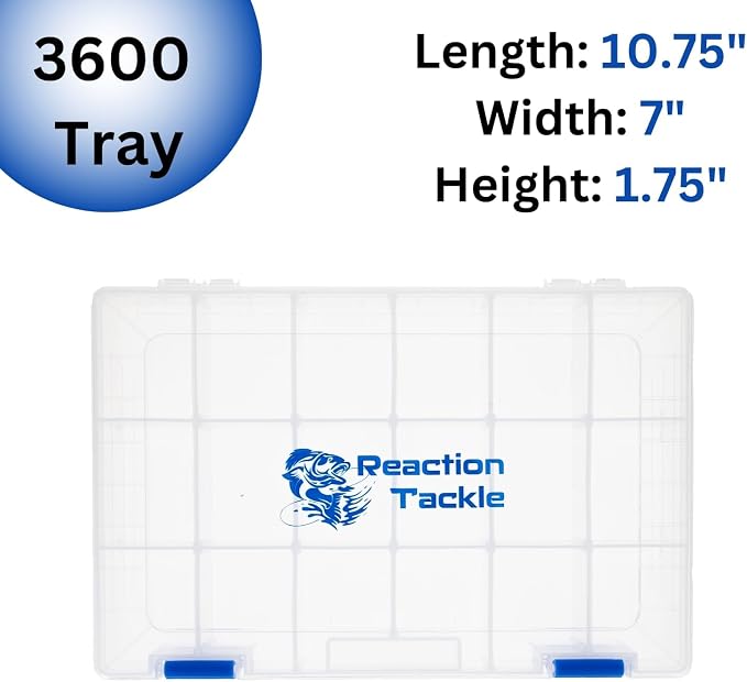 Reaction Tackle Tackle Box Trays, Utility Storage Boxes for Fishing Tackle, Lures, Hooks & Baits – Fits Tackle Bags and Tackle Boxes