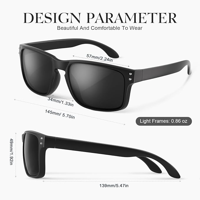 Polarized Sunglasses for Men Women - Classic Sport Sun Glasses for Driving Running Cycling Fishing UV400 Protection