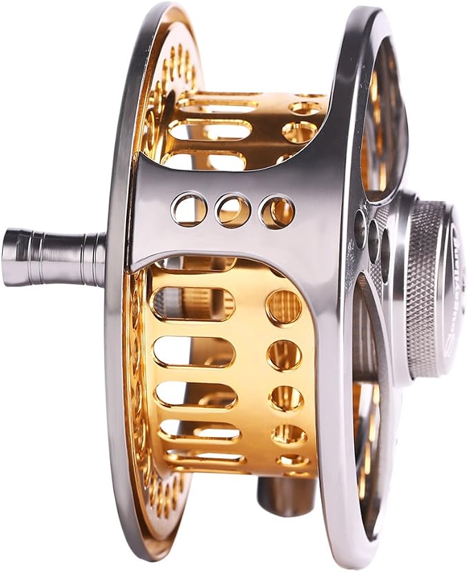Sougayilang Fly Fishing Reel Large Arbor 2+1 BB with CNC-machined Aluminum Alloy Body and Spool in Fly Reel
