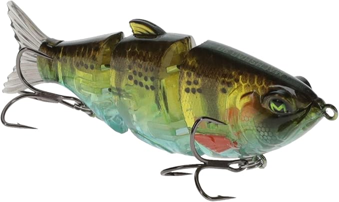 Lew's MachShad Fishing Lure, Lipless Jointed Swimbait, Realistic Swimming Action, Slow Sinking, Size 4 Mustad KVD Elite Short Triple Grip Treble Hooks