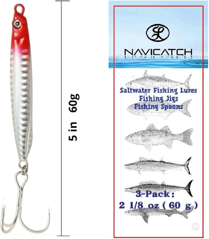 Saltwater Fishing Lures Fishing Jigs Fishing Spoons for Striped bass, Pompano, Spanish Mackerel ，Bluefish