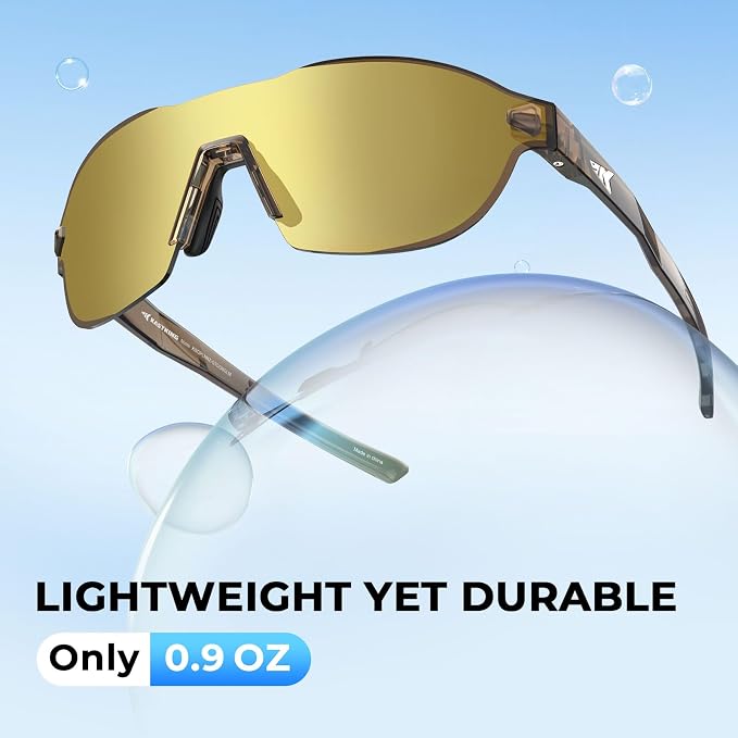 KastKing Nizini Polarized Sports Fishing Sunglasses, With PuriVex Protective Lens Coating, Rimless Wrap Design, Men Women
