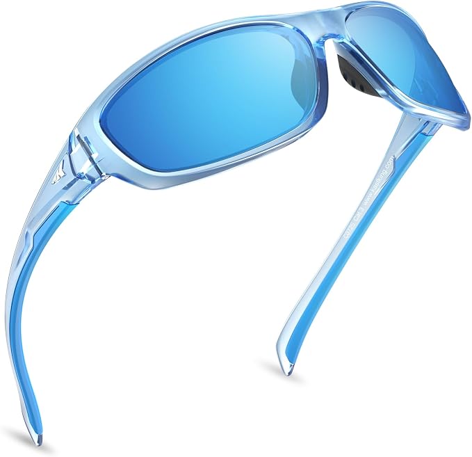 KastKing Hiwassee Polarized Sport Sunglasses for Men and Women, Wrap Sunglasses for Fishing Cycling and Running,UV Protection