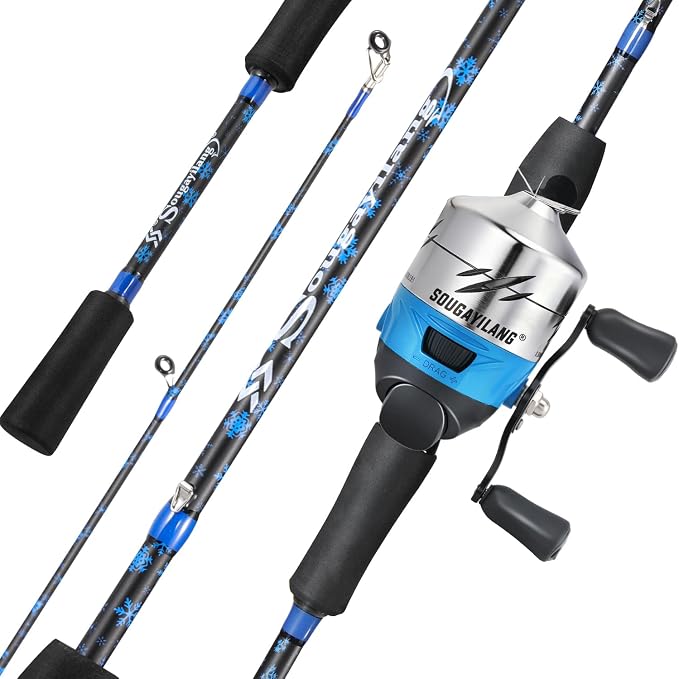 Sougayilang Spincast Fishing Rod and Reel Combo - 2-Piece Lightweight & Portable Casting Rod with Easy-to-Use Spincast Reel for Beginners, Youth, Freshwater Fishing
