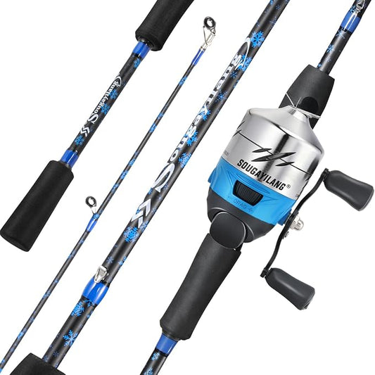Sougayilang Spincast Fishing Rod and Reel Combo - 2-Piece Lightweight & Portable Casting Rod with Easy-to-Use Spincast Reel for Beginners, Youth, Freshwater Fishing