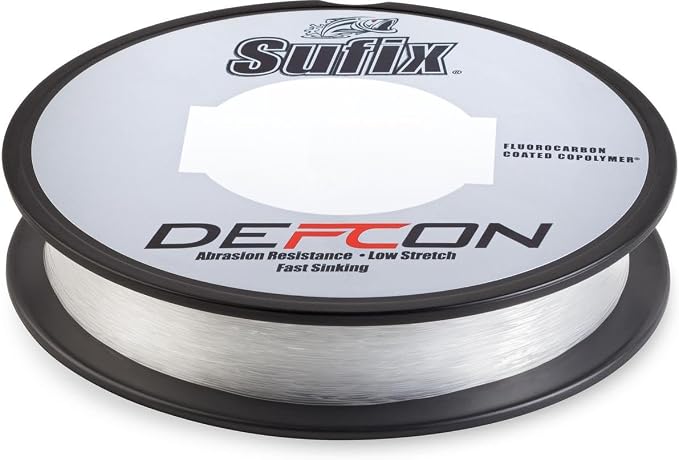 Sufix Defcon Fluorocarbon Fishing Line, Heavy-Duty Line with Extreme Abrasion Resistance and Strength, 6 lb, Clear