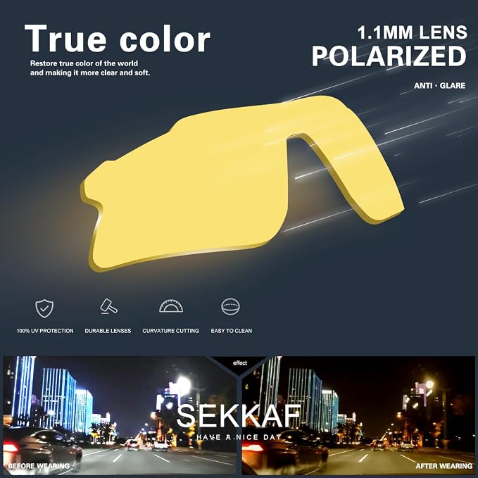 SEKKAF Polarized Sports Sunglasses for Men Women and Youth, UV400 Protection Ideal for Cycling Baseball Fishing Golf Running