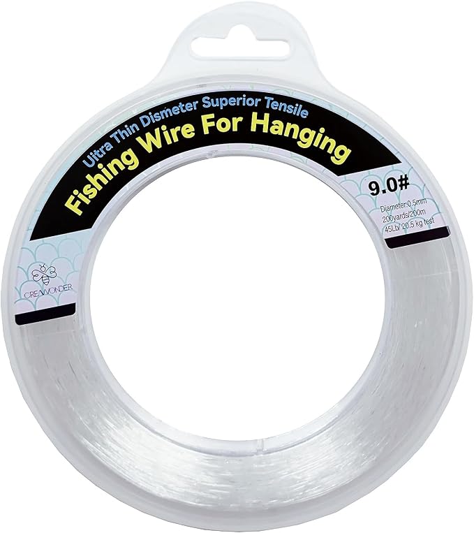 Clear Fishing Wire, Monofilament Fishing Line, Clear String for Hanging, Invisible Strong Wire Nylon Thread for Hanging Balloon Garland Picture Decorations