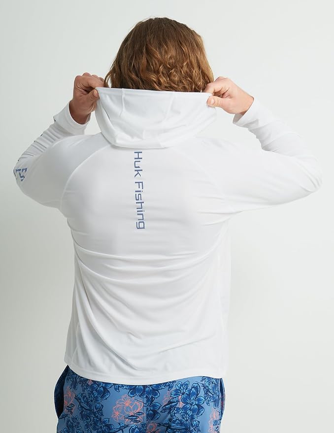 HUK Mens Pursuit Vented Long Sleeve Hoodie, Fishing Shirt with Hood