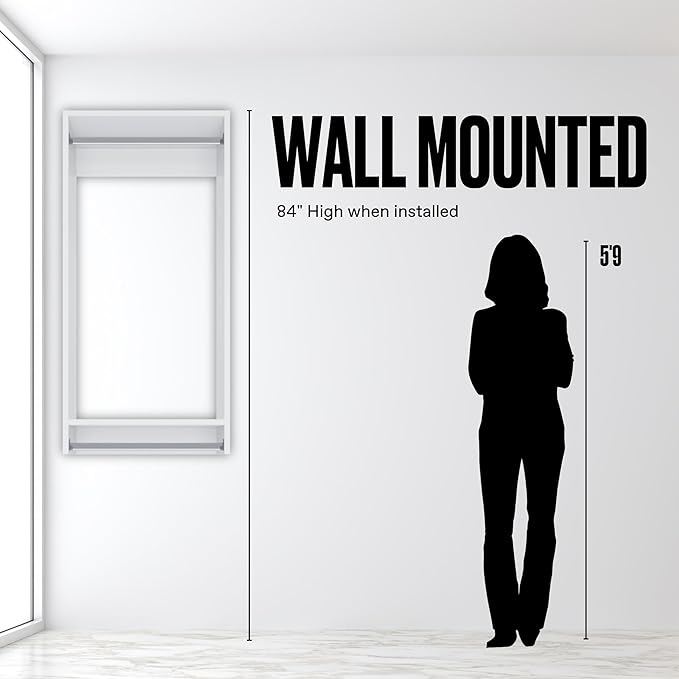 Double Hanging Closet Unit - Modular Closet System For Hanging - Corner Closet System - Closet Organizers And Storage Shelves (White, 31.5 inches Wide) Closet Shelves