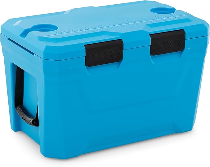 COSTWAY Insulated Portable Cooler, Hard Shell Ice Chest w/ 2 Cup Holders, Bottle Opener, Drain Plug, 3-Day Ice Retention, Outdoor Leak-Proof Dry Box for Beach, Camping, Fishing, Picnic