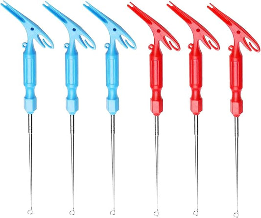 6 Pack Fish Hook Remover Tool 3in1 Fishing Hook Quick Removal Device Knot Tyer Fishing Knot Tying Tool Tying Fishing Line to Hooks Portable Fast Fishing Tie Hook