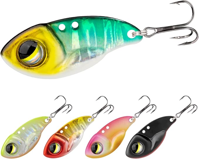 TRUSCEND Vibespinner Easy Catch Fishing Lures with BKK Hooks, Tail Spinner Baits with 4 Actions, Vibrating Swimming Flashing & Jigging for More Bites, Spoon Lures for Bass Trout Crappie Walleye Pike