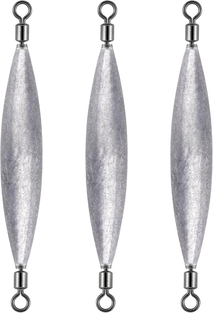Dr.Fish 20 Pack Inline Trolling Weights with Double Barrel Swivels (1/16oz-3/4oz), Lead Egg Sinkers for Salmon Trout Walleye Freshwater Saltwater Fishing
