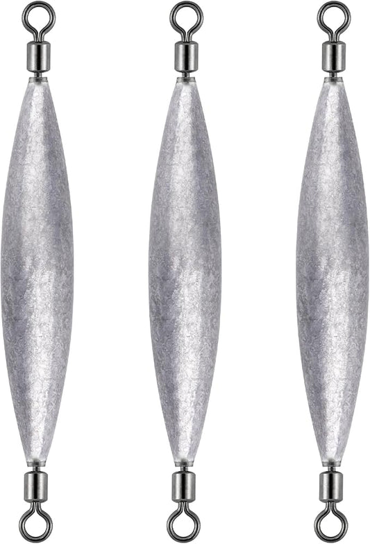 Dr.Fish 20 Pack Inline Trolling Weights with Double Barrel Swivels (1/16oz-3/4oz), Lead Egg Sinkers for Salmon Trout Walleye Freshwater Saltwater Fishing