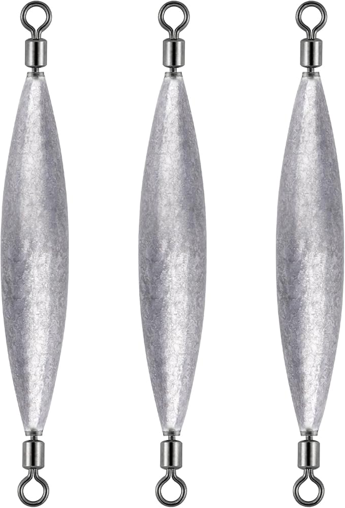 Dr.Fish 20 Pack Inline Trolling Weights with Double Barrel Swivels (1/16oz-3/4oz), Lead Egg Sinkers for Salmon Trout Walleye Freshwater Saltwater Fishing