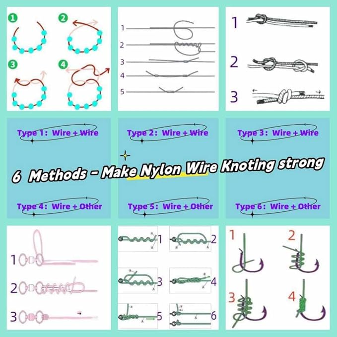 Aboda Clear Fishing Line 0.2-1 mm, Strong Invisible Nylon Fishing Wire 8-100 lb Test Includes Crimp Sleeves, Clear String for Hanging Decorations Balloons Garlands Crafts & Jewelry