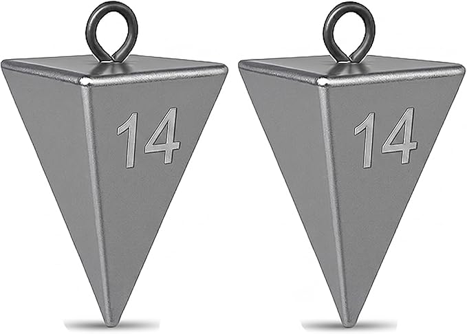 Pyramid Sinkers for Surf & Saltwater Fishing Weights - Durable Lead Fishing Sinkers, 1oz,2oz,3oz,4oz,5oz,6oz,8oz, Assortment Packs.