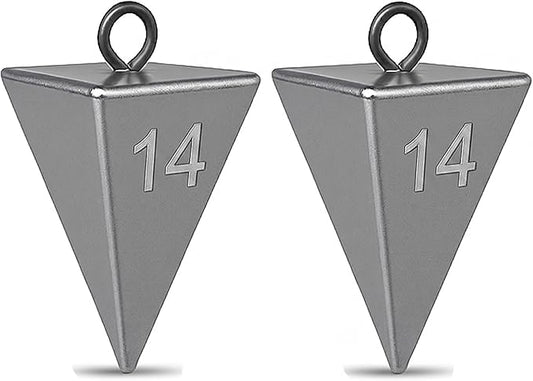 Pyramid Sinkers for Surf & Saltwater Fishing Weights - Durable Lead Fishing Sinkers, 1oz,2oz,3oz,4oz,5oz,6oz,8oz, Assortment Packs.