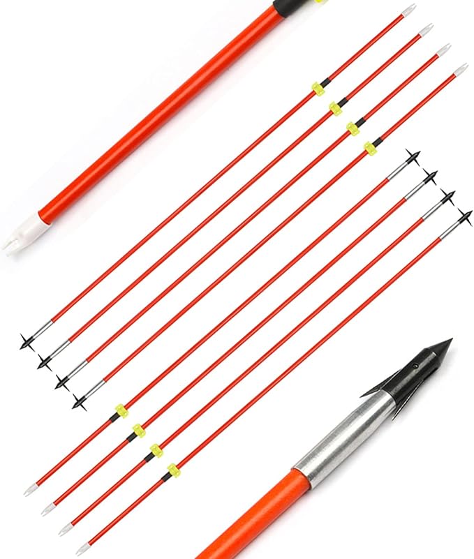Bow Fishing Reel Kit with Arrows, Bowfishing Tool Accessories, Safety Slides for Compound & Recurve Bows (Orange)