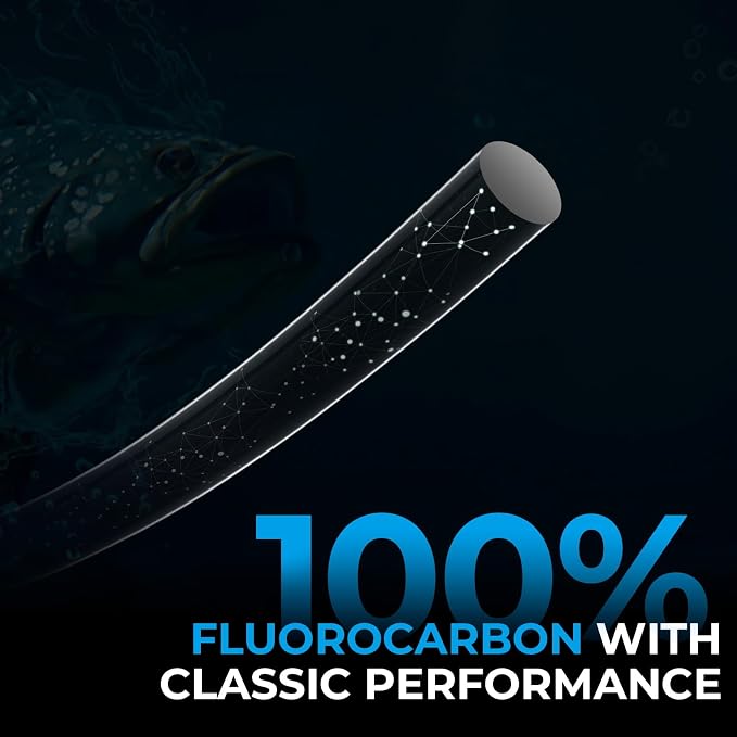 KastKing Kovert 100% Fluorocarbon Fishing Line - Clear Fishing Leader, High Sensitivity, Strong Knot Strength, Shock & Abrasion Resistant, Extreme Clarity, Ultra-Low Visibility, Fast Sinking