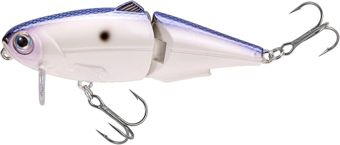 Strike King (HCWS2-741) Wake Shad Fishing Lure, Single Jointed Swimming Topwater Wakebait, 1-Ounce, Size 2 Treble Hooks, Hornet Blue