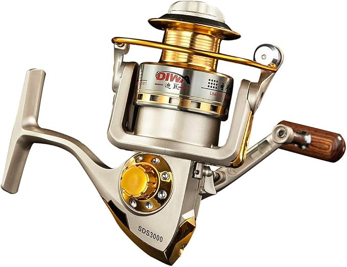 Diwa Spinning Fishing Reels for Saltwater Freshwater 1000 2000 3000 4000 5000 6000 Series Fishing Spool Left/Right Interchangeable Trout Carp Spinning Reel Light and Smooth