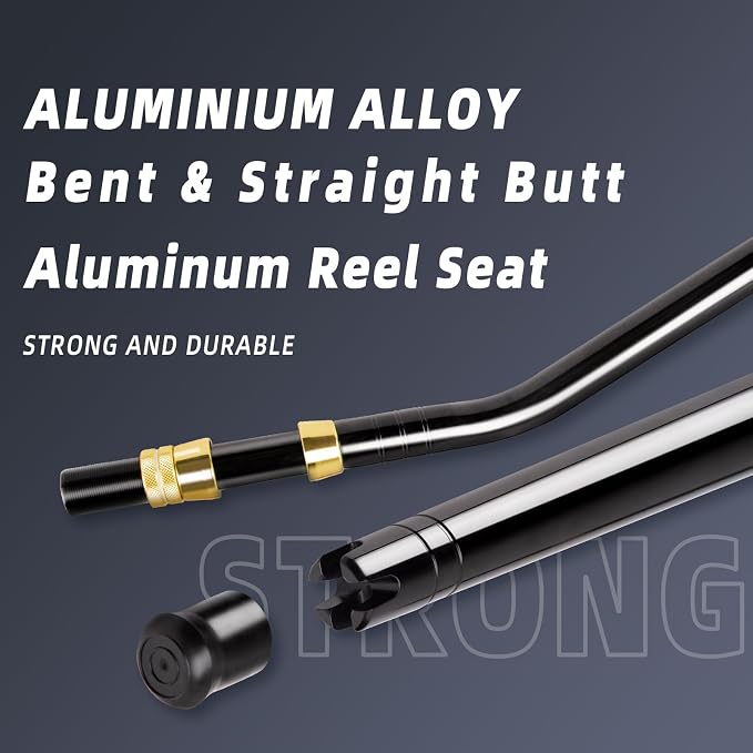 Deep Sea Fishing Rod, Heavy Duty Bent Butt Trolling Rod with Roller Guides,Conventional Fishing Rod