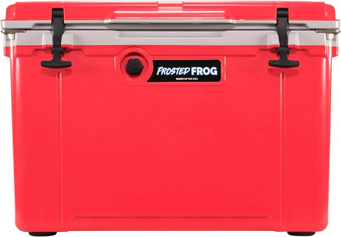 Frosted Frog 54 Qt Hard Cooler, Lightweight Made in USA Insulated Ice Chest | 30% lighter than rotomolded coolers; 54-quart hardside for camping, fishing, boating, beach, BBQ, tailgating & drinks