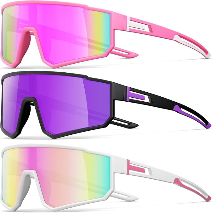 3 Pack Polarized Running Sunglasses for Women Mens Sunglasses UV Protection for Cycling Baseball Fishing