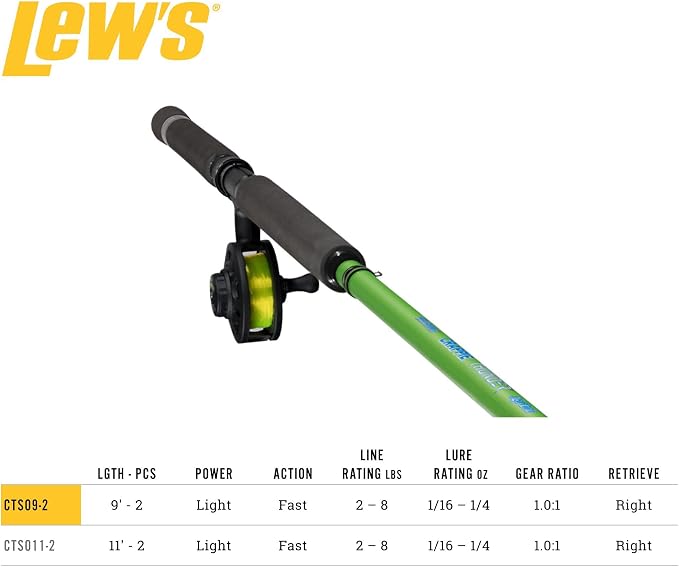 Lew's Crappie Thunder Solo Jigging Reel and Fishing Rod Combo
