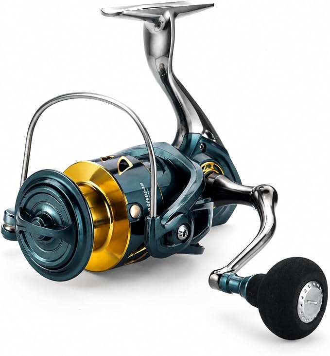 Spinning Fishing Reel – 33LBs Max Drag, 5.2:1 Gear Ratio, Water Resistant with 9+1 Corrosion-Resistant Bearings for Bass, Trout, Salmon Fishing